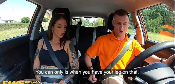  Fake Driving School Spanish Babe Medusa has Lesson Hijacked by FakeTaxi driver